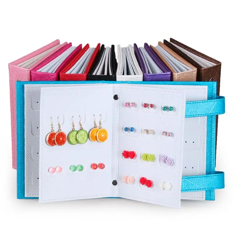 

Fashion Women Stud Earrings Display Holder Creative Jewelry Storage Box Book Style Jewellery Showing Stand T4MD
