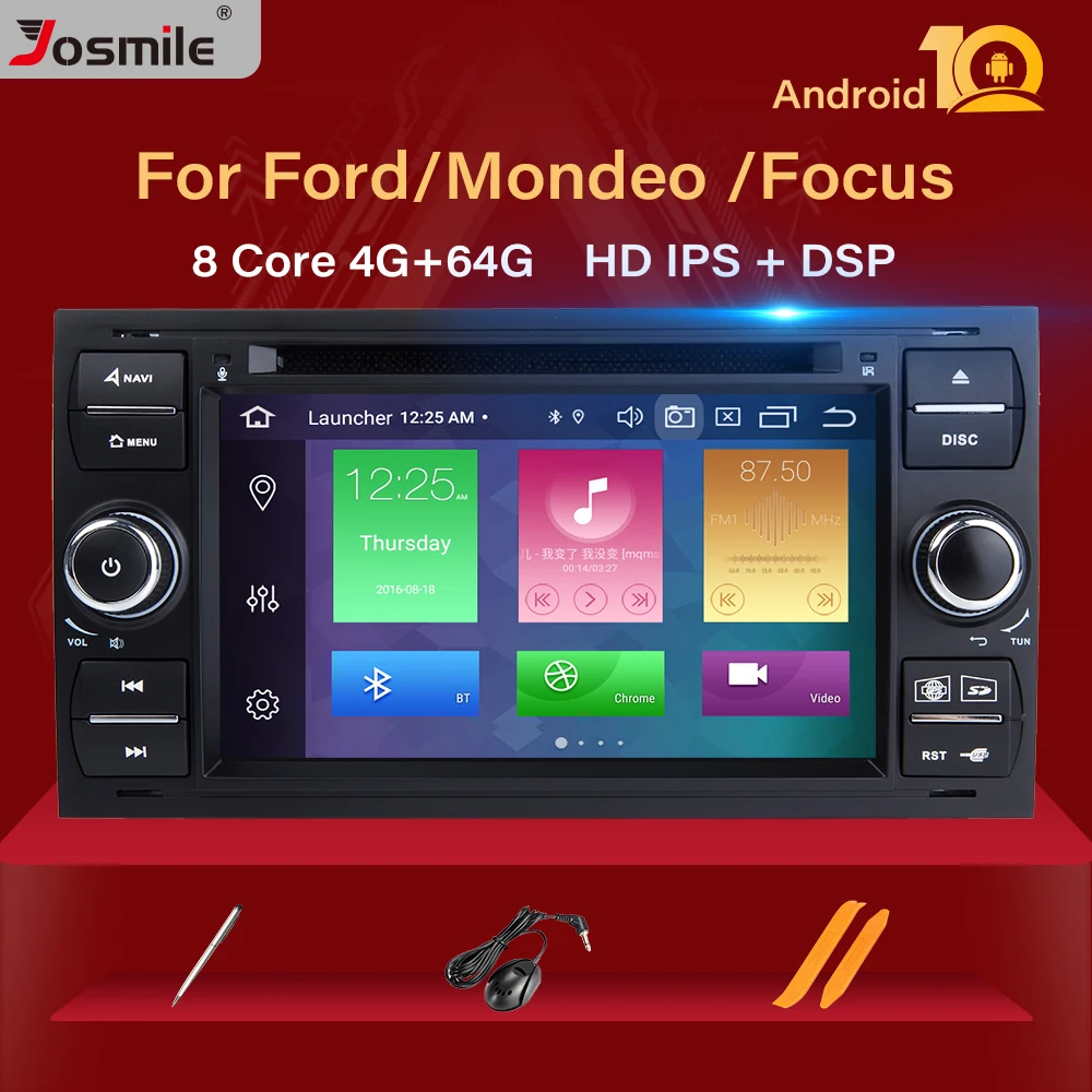  2din Android 10 Radio del coche para Ford Focus 2 3 mk2 Mondeo 4 Kuga Fiesta Transit Connect S-C MA