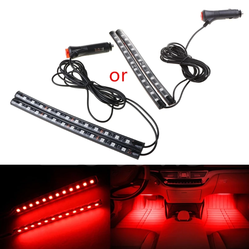  New White 2X12 LED Car Interior Footwell Floor Decor Atmosphere Light Neon Strip | Автомобили и мотоциклы