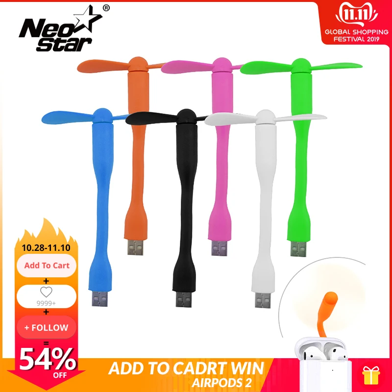 

Portable USB Fan Flexible Mini removable USB Gadget Fan For Power Bank Notebook Computer Summer USB Gadgets USB Output Hot Sale
