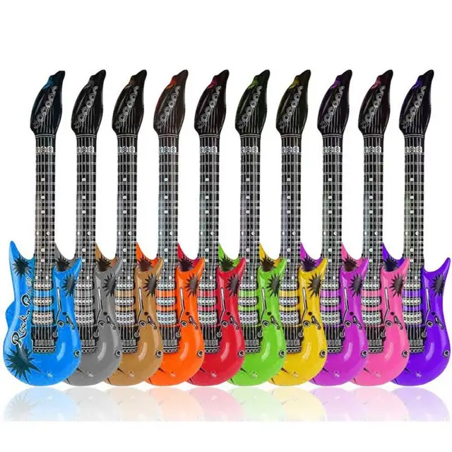 Inflatable Toys Musical Instrument Saxophone Guitar Electronic Organ Drum Kid PVC Simulate Stage Props Party Toys Random Color 6