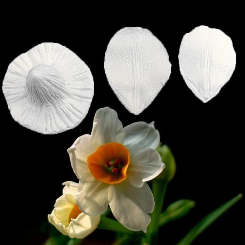 

Daffodils Petals Mould Silicone Mold Fondant Cake Decorating Tool Gumpaste Sugarcraft Chocolate Forms Bakeware