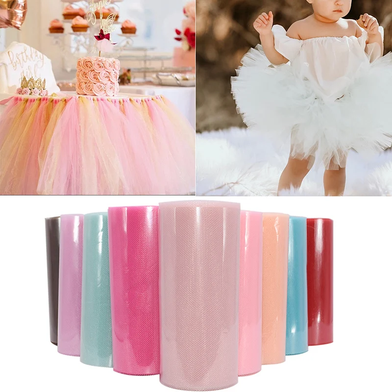15cm 25 yards Tulle Roll Spool Organza Mesh Tutu Dress DIY Wedding Ceremony Decoration Baby Shower Birthday Party Supplies