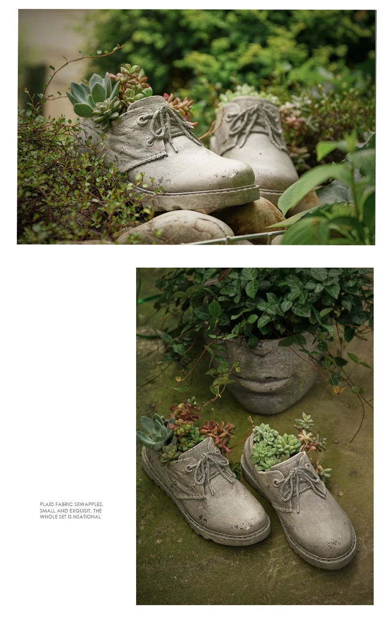 Bullock старая обувь настольные вазы Vallage Ретро суккулентная обувь цветочный горшок украшение ручной работы Декоративные резиновые вазы для цветов