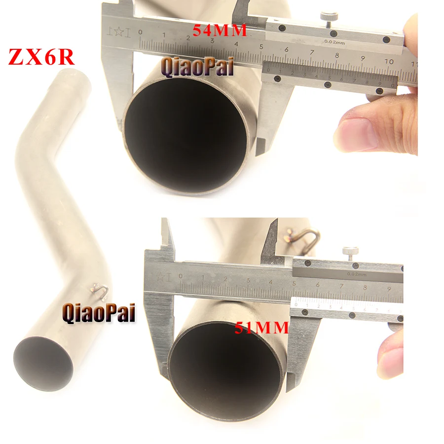 Выхлопная труба для мотоцикла, средняя труба, глушитель для побега, слипоны, секция для Kawasaki Z250 300 Z750 Z800 Z900 Z1000 ZX10R ZX6R