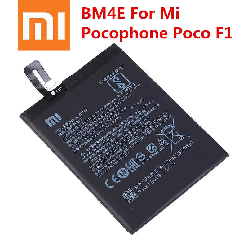 Оригинальный аккумулятор для телефона Xiao Mi BM4E Xiaomi Pocophone Poco F1 3900 мАч сменные
