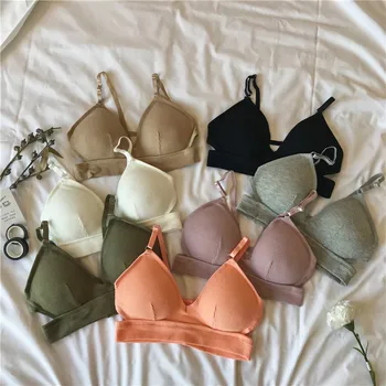 

Sexy Bras Fashion Women Sexy Push Up Lingerie French Bralette Beauty Back Cotton Bra Brassiere Backless Wireless Underwear