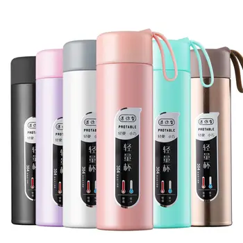 

Stainless Steel Thermos Cup Female Student Cup Cute Cartoon Men Simple and Convenient 320ml Water Cup Hydro Flask Insulated Cups