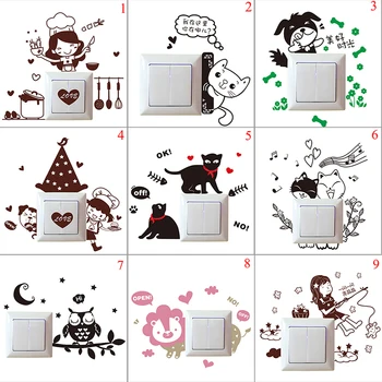 Wall Sticker Arrival Fashion Kitchen Light Switch Sticker Cute Cook Vinyl Wall Decal Home Decor For Kicthen Decoration Hot Sale