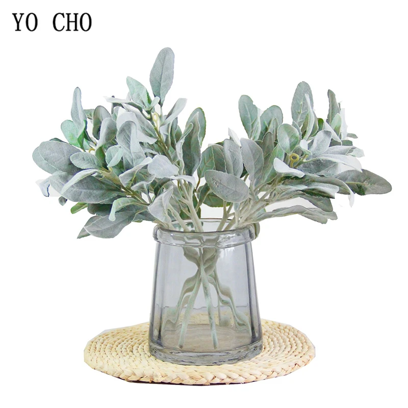 Orecchie Di Coniglio Di Seta Artificiale Floccaggio Foglie Artificiali Mazzi Floreali Decorazione Di Cerimonia Nuziale Fiori Artificiali Casa Fiori Fi