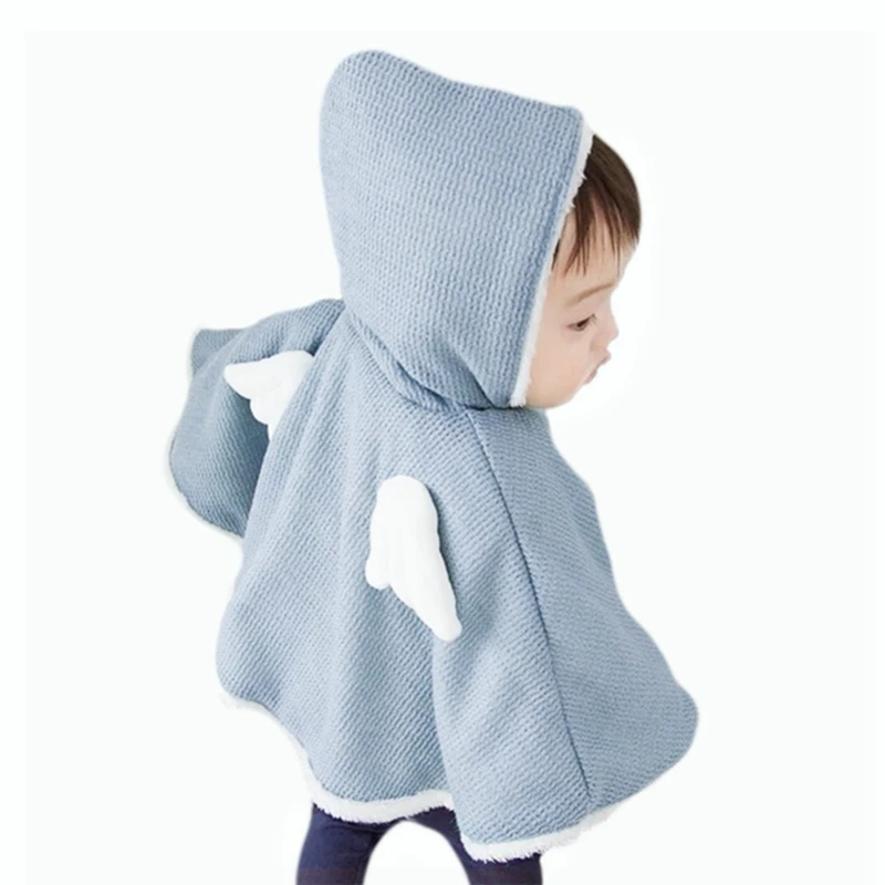 Детская одежда для детей младшего возраста куртки осень-зима милый маленький ангел крылья модный плащ с капюшоном /