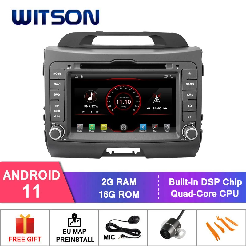 Автомобильный мультимедийный проигрыватель WITSON Android 11 2 Гб ОЗУ 16 флэш-памяти