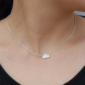 

New Design Necklace Jewelry Personality Fashion Classic OP17 White Synthetic Protein Cloud Necklace Jewelry New Year Gift 2020