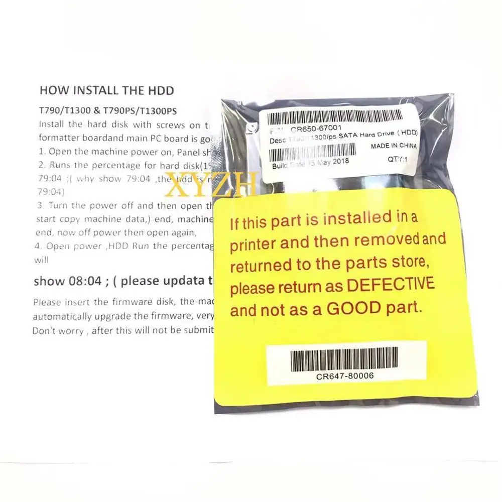  Disco Duro genuino CR650-67001 CR647-67018 para Designjet T790 T1300 320GB con piezas de plotter de