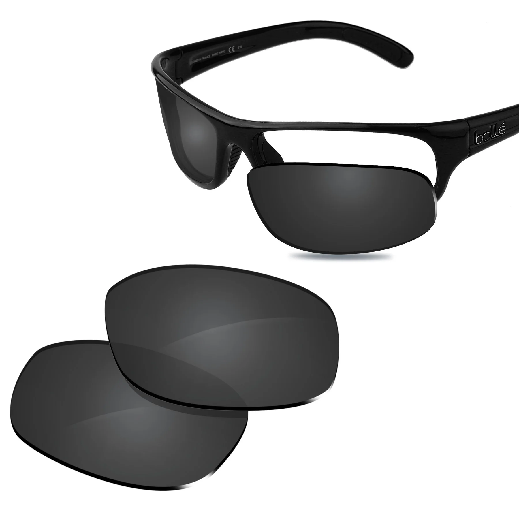 BOLLE Italy H91600 Wrap Sports Army Half-Rim Black Brown Polarized  Sunglasses | eBay