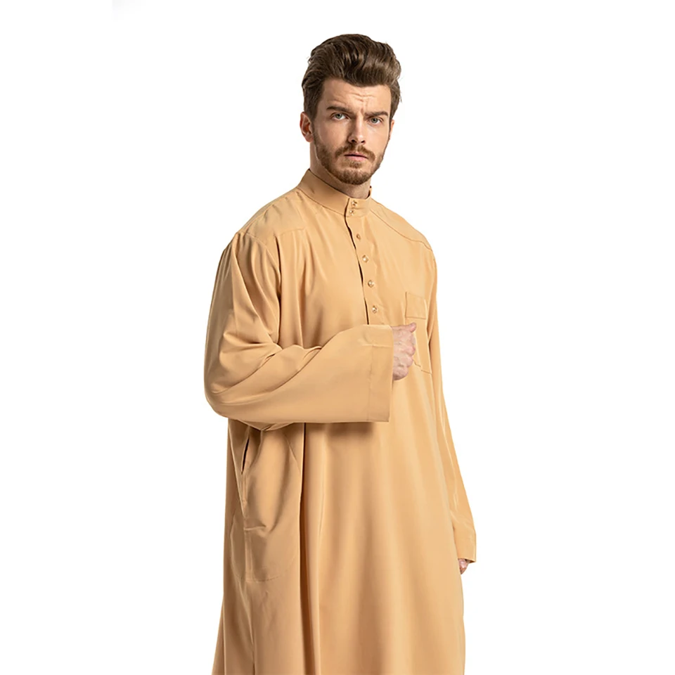 Clomplu повседневные мусульманские комплекты abaya нарядное платье в арабском стиле мусульманская одежда для мужчин новинка с длинными рукавами мужская одежда желтого, серого, белого цвета