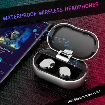 

CALETOP Bluetooth 5.0 Earphone Metal Headphone with MIC IPX7 Waterproof Sports Headset with Charging Case for iPhone for Xiaomi