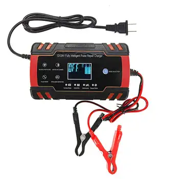 

12V/24V 8A 6-150AH Touch Screen Pulse Repairing Charger LCD Motorcycle Car Battery Charger AGM GEL WET Lead Acid Battery Charger