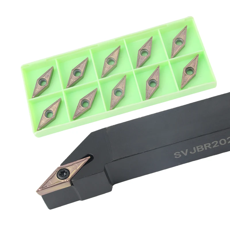1pc SVJBR1616H16 SVJBR2020K16 SVJBR2525M16 External Turning Tool Holder VBMT16 Carbide Inserts Lathe Bar Cutting Tools Set