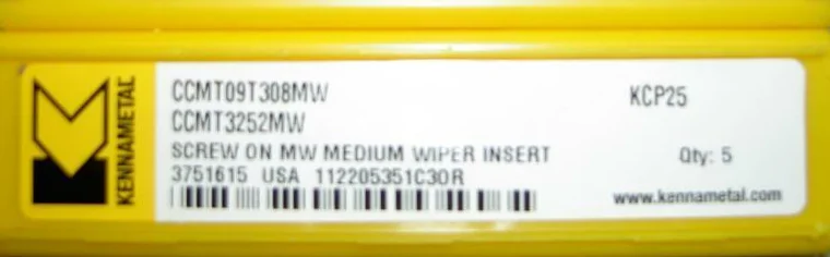 10 шт. KENNAMETAL твердосплавная вставка CCMT09T308MW KCP25