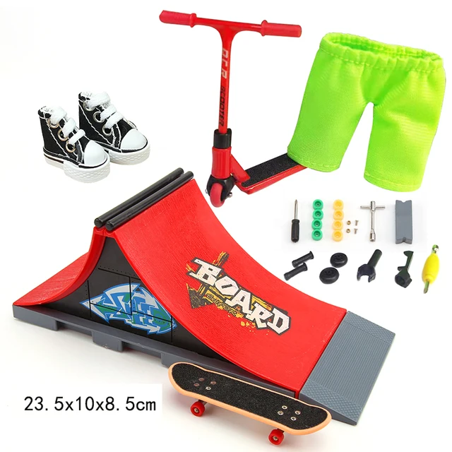 Mini Scooter Finger Skatepark Fingerboard Skate Ramp Parts Sets Skateboard Tech Fingertip BMX Bikes Kit Deck Toys Novelty Gifts 4