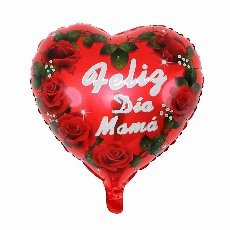 10 шт. 18 дюймов с принтом испанская мама фольгированные шары День матери в форме сердца Я Люблю Тебя мама воздушные шары подарки на день рождения Декор Globos - Цвет: 4