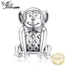 Ювелирные изделия, 925 пробы, серебряные бусины в виде обезьяны, подвески, серебро 925, браслет, серебро 925, оригинальные бусины для изготовления ювелирных изделий