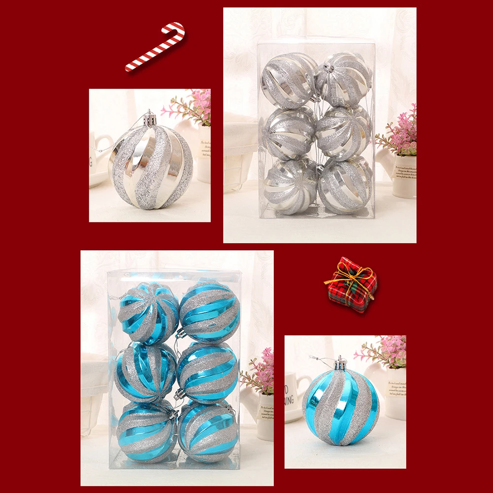 12PCS Christmas Baubles Ball Tree Ball Decorations for DIY Xmas Party Wedding Hainging Balls Party Garden Tree Decorative Ball