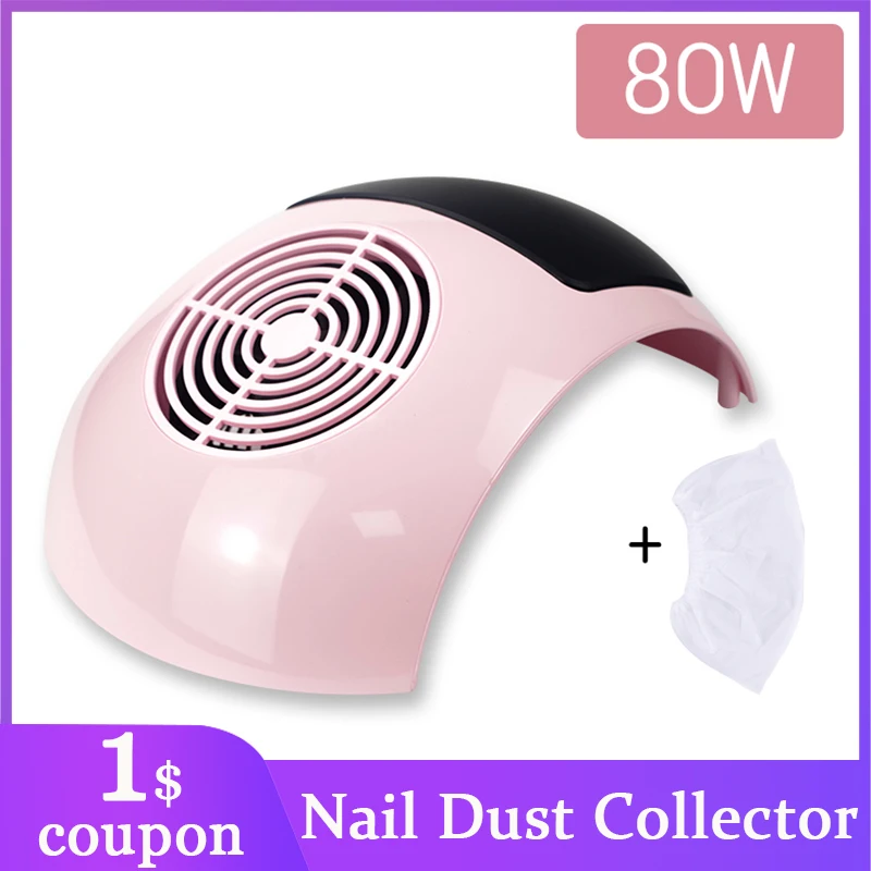 

Strong Suction Vacuum Cleaner for Manicure with Collecting Bags 80W Powerful Nail Art Equipment for Nail Dust Collecting Fan