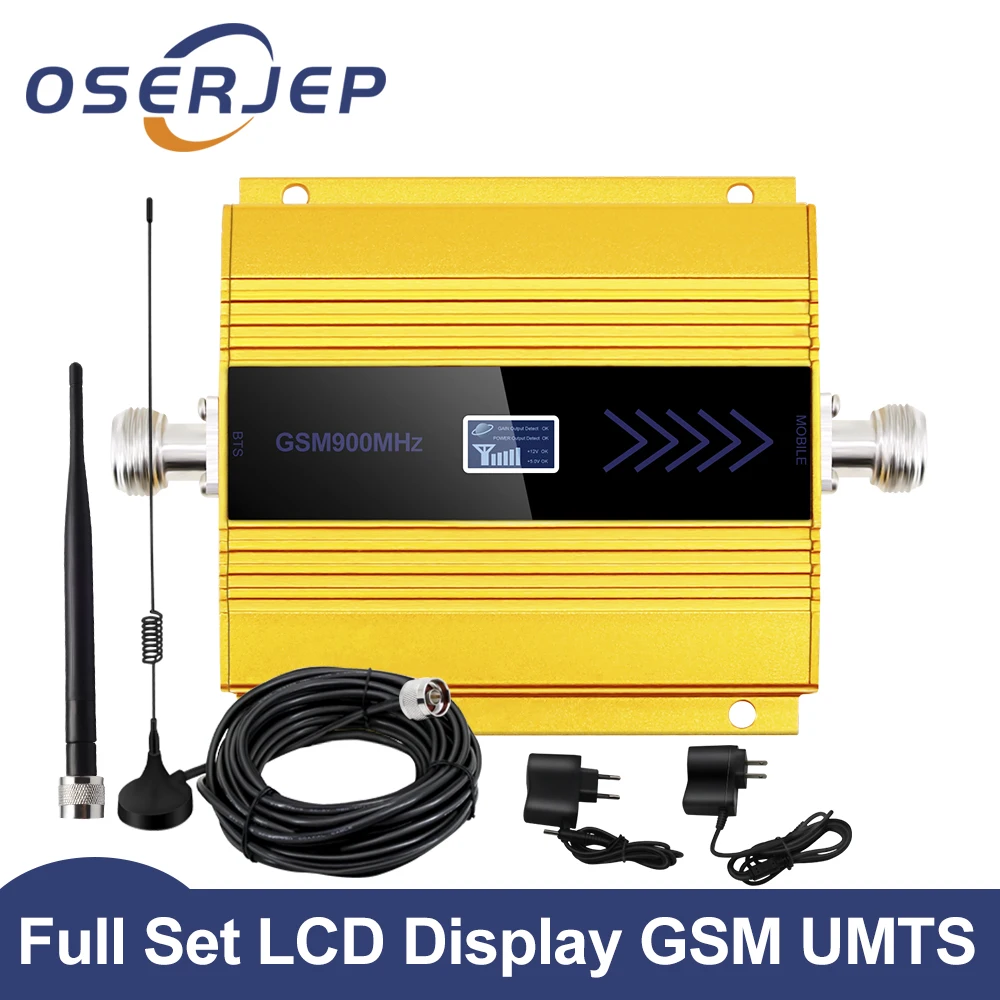 Ретранслятор сотового телефона OSERJEP GSM 2G 3G UMTS 900 МГц Усилитель ЖК-дисплей +