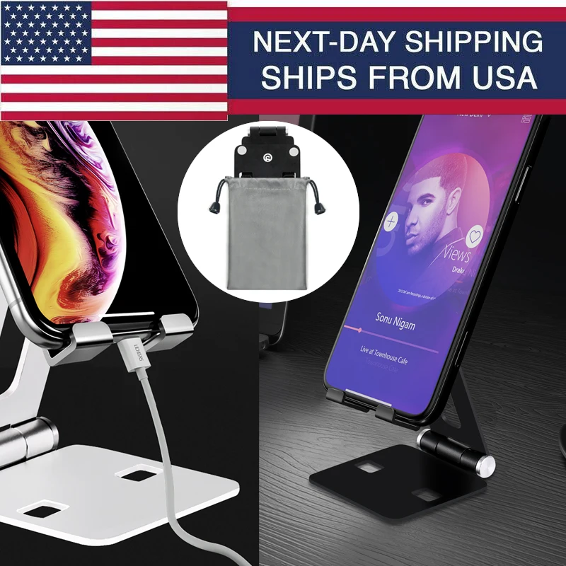 Portable Mini Mobile Phone Holder Foldable Desk Stand Adjustable Aluminium Alloy Universal for iPhone Andorid | Обустройство дома