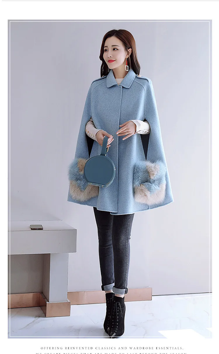 Wreeima новая зимняя синяя модная шуба из полос с карманами Женская куртка с отложным воротником Женская шерстяная куртка с пуговицами