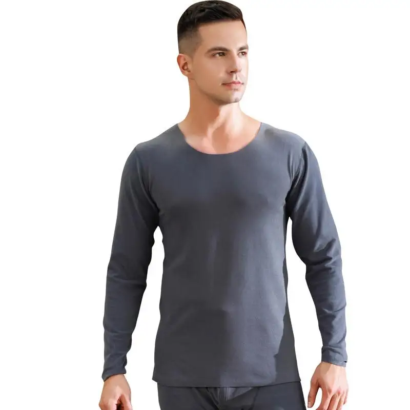 Male Long Johns Autumn Winter Warm Thermal Underwear Men&women Solid Colour Full Sleeve Intimate Lingerie Large Size 3XL - Цвет: Men 1