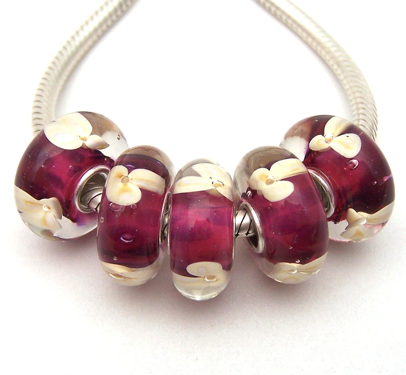 

JGWGT 1352 5X 100% Authenticity S925 Sterling Silver Beads Murano Glass beads Fit European Charms Bracelet diy jewelry Lampwork