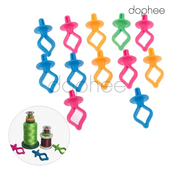 

dophee 12pcs Silicone Bobbin Clips Thread Roller Spool Shelves Fixed Wrapped Clamp Mixed Colors Sewing Accessories
