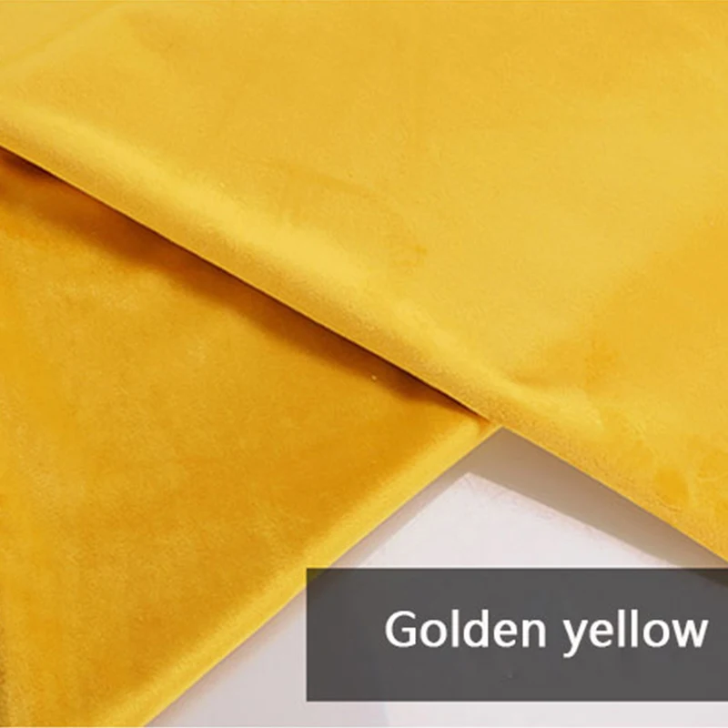 100*150cm Velvet Fabric Thickening Matte Plush high quality Velvet curtains Pillow Sofa Dress DIY fabric Hand sewing 16 colors - Color: Golden yellow