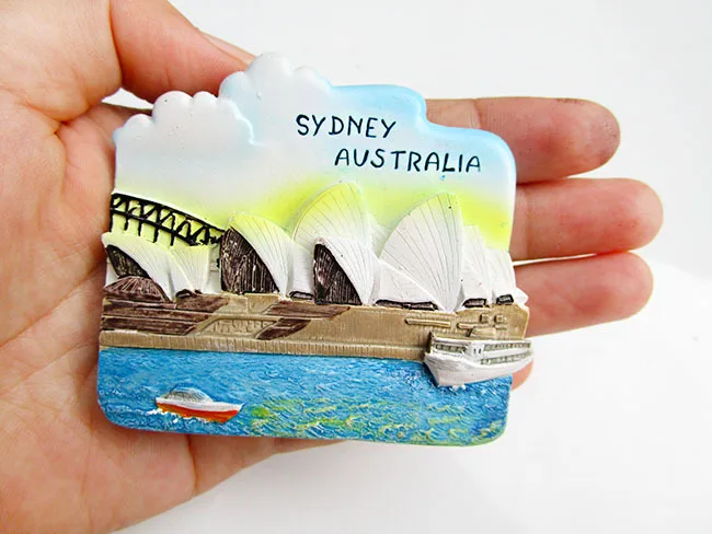 SYDNEY Резиновый 3D магнит на холодильник Сан-Франсиско, Лондон, Париж, Япония, Греция, Сиднее, Балийский сувенир, пейзаж, магнит на холодильник, домашний декор - Цвет: SYDNEY
