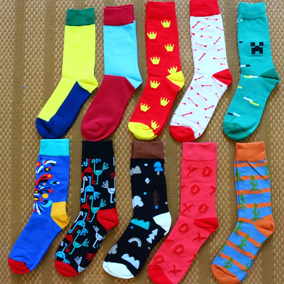 

New men's color combed cotton personality fun colorful funny cartoon animal cotton high quality fashion casual cotton socks