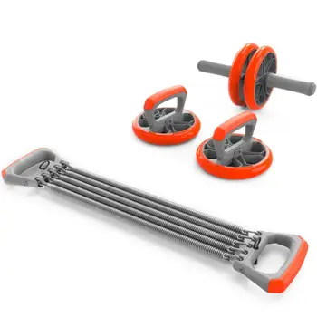 

3-in-1 Pro AB Wheel Roller Push-Up Bar Chest Expander Unisex Women Gym Roller Home Fitness Workout Abdominal Exercise