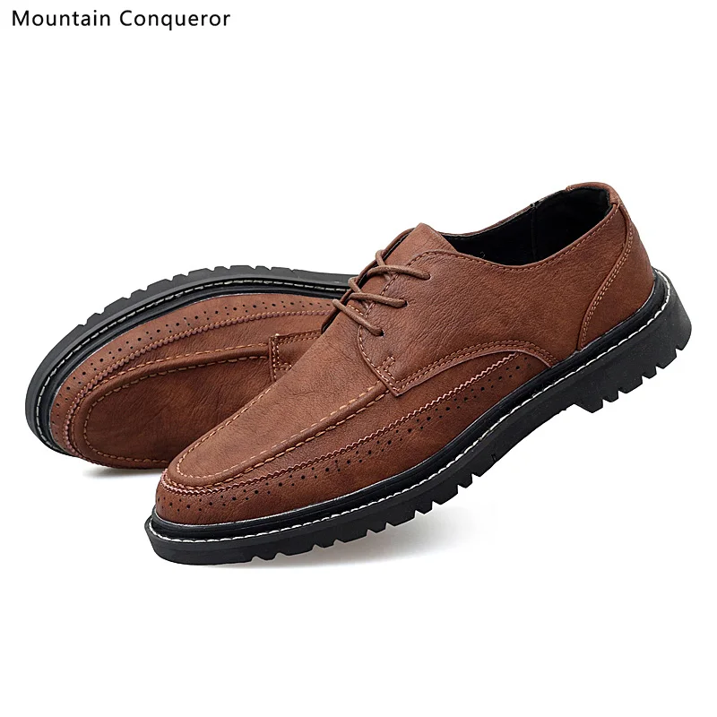 

Mountain Conqueror High Quality Microfiber Men Shoes Spring Work Safety Casual Shoes Fashion Flats Bullock Moccasins Size 39-44