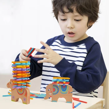 

40pcs Mideer Baby Children Elephant Balance Beam Game Stacking Blocks Kids Wooden Toys Early Developmental Game Toy