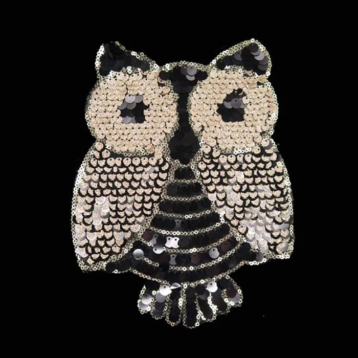 

Fashion Explosion Owl Cloth Stickers Sequins Embroidered Clothing Accessories DIY Decorative Pattern Sequins Gold Sand Tablets