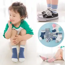 5 пар = 10 шт./партия, носки для малышей Зимние хлопковые носки в полоску для новорожденных девочек и мальчиков, детские носки для От 0 до 6 лет, носки для мальчиков и девочек
