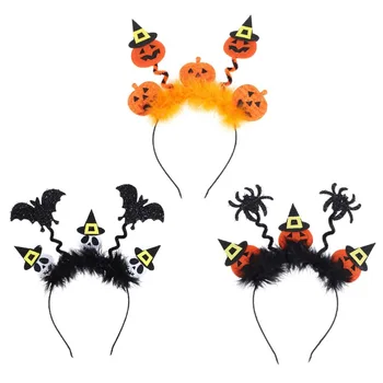 

3PCS Halloween Bat Pumpkin Spider Headbands Hairbands Hair Hoops for Adults Carnival Masquerade Fancy Dress Ball Party Costumes