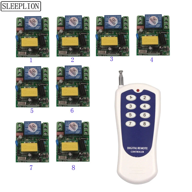 

Sleeplion AC 220V 1CH 1CH 10A Wireless Switch Remote Control LED Light Relay Receiver Wireless Switch Light 315MHz 433MHz