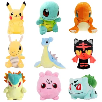 

Takara Tomy Plush Dolls Pikachu Bulbasaur Squirtle Charmander Hobby Doll Anime Kids Gifts Stuffed Pokemon Toy