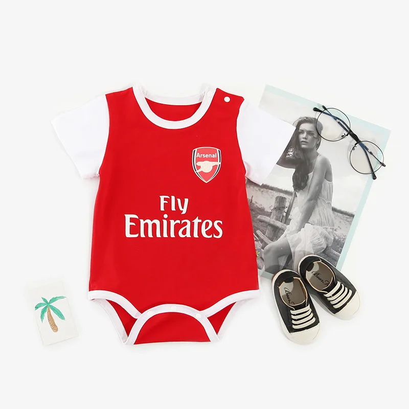 

Clothes for Babies Summer New Style Sports Onesie Infant Short Sleeve Football Triangle Romper Joint Lettered Crawling Clothes F