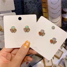 MENGJIQIAO новые корейские красочные нежные глазурные серьги-гвоздики для женщин девушек студентов милые циркониевые Овальные Ювелирные изделия Подарки