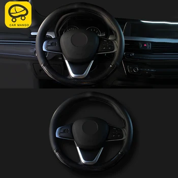 

CARMANGO Car Accessories Steering Wheel Cover Skidproof PU Leather Anti-Slip Trim Mat Pad Cushion for BMW X1 F48 2016-2020