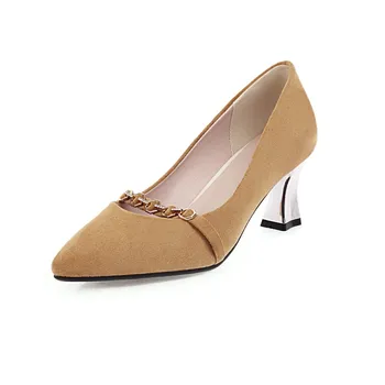

Big Size Pointed fashion metal decorative single shoes ladies high heels women shoes woman pumps